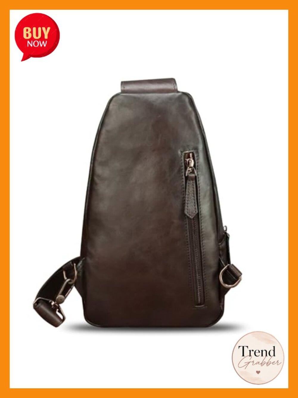Genuine Leather Sling Bag Vintage Handmade Crossbody Backpack Purse - Picture 6 of 6